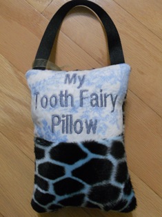 Black and Blue Giraffe Tooth Fairy Pillow