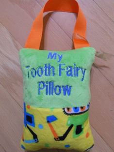 Dig dig yellow Tooth Fairy Pillow
